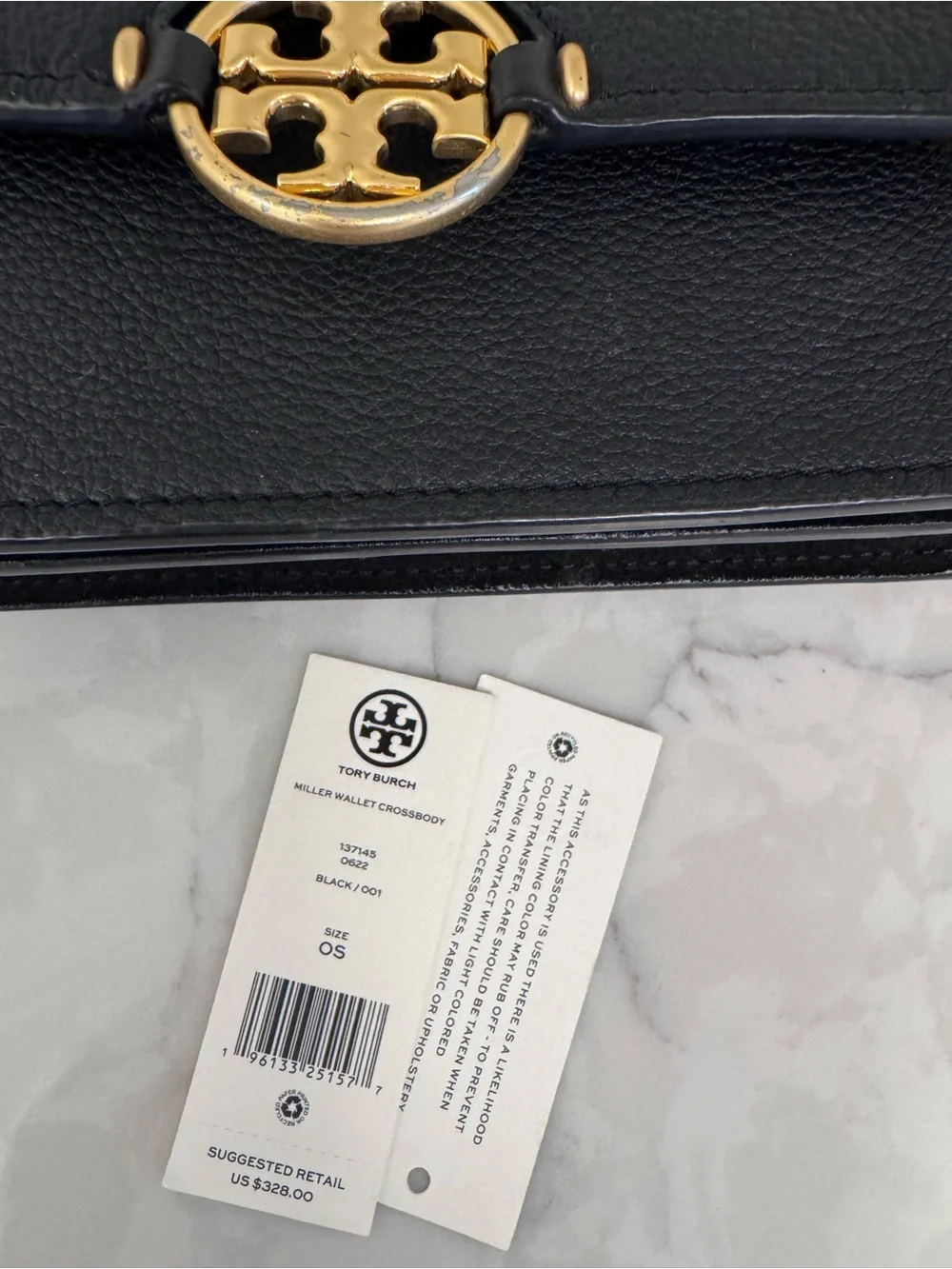 Tory Burch Miller Wallet Crossbody with Gold Logo Accent